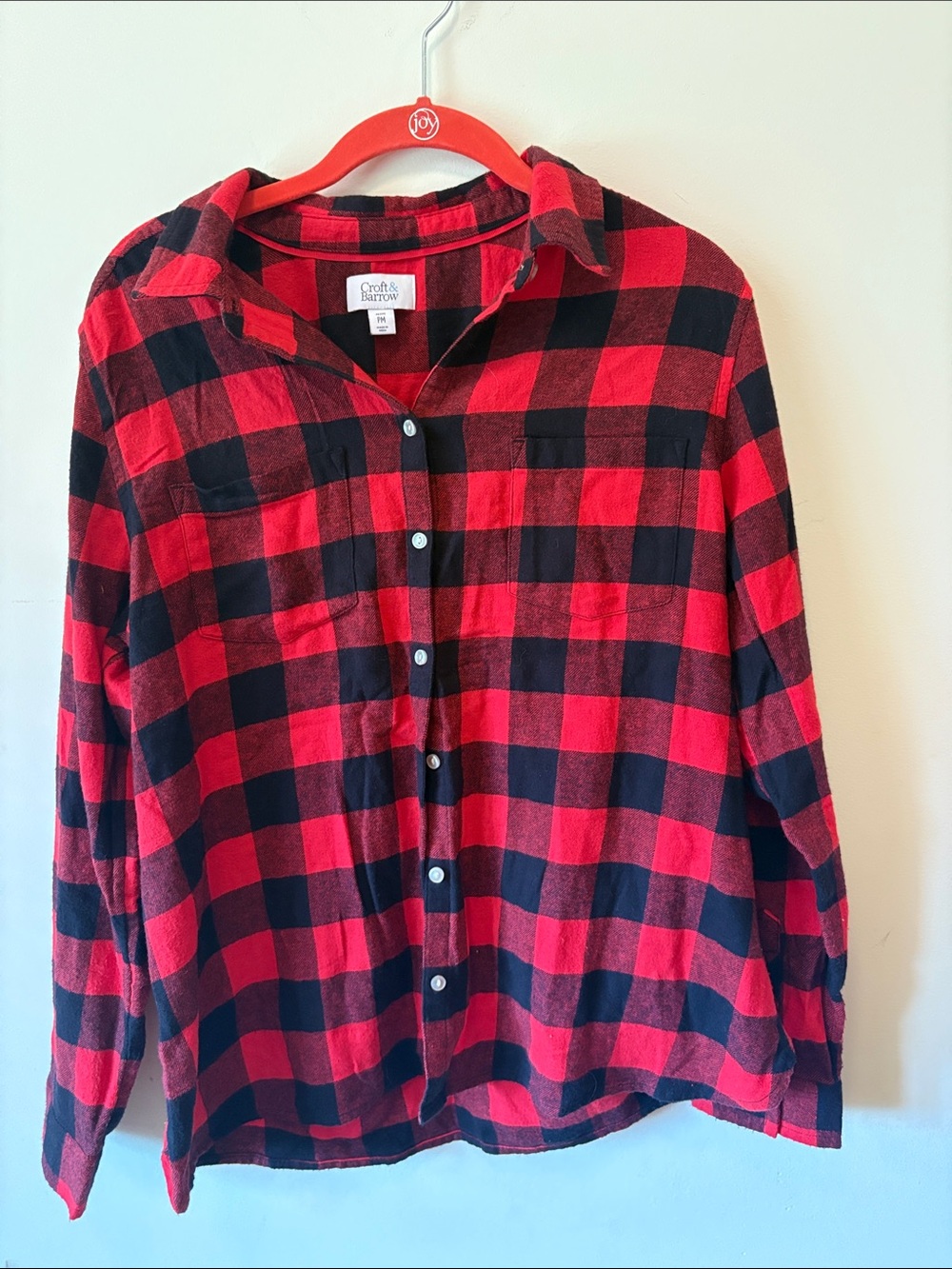 croft & barrow Red and Black Buffalo Plaid Button-Down Shirt